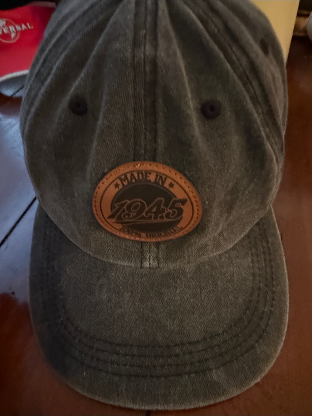1945 Leather Patch Baseball Cap - Dark Gray